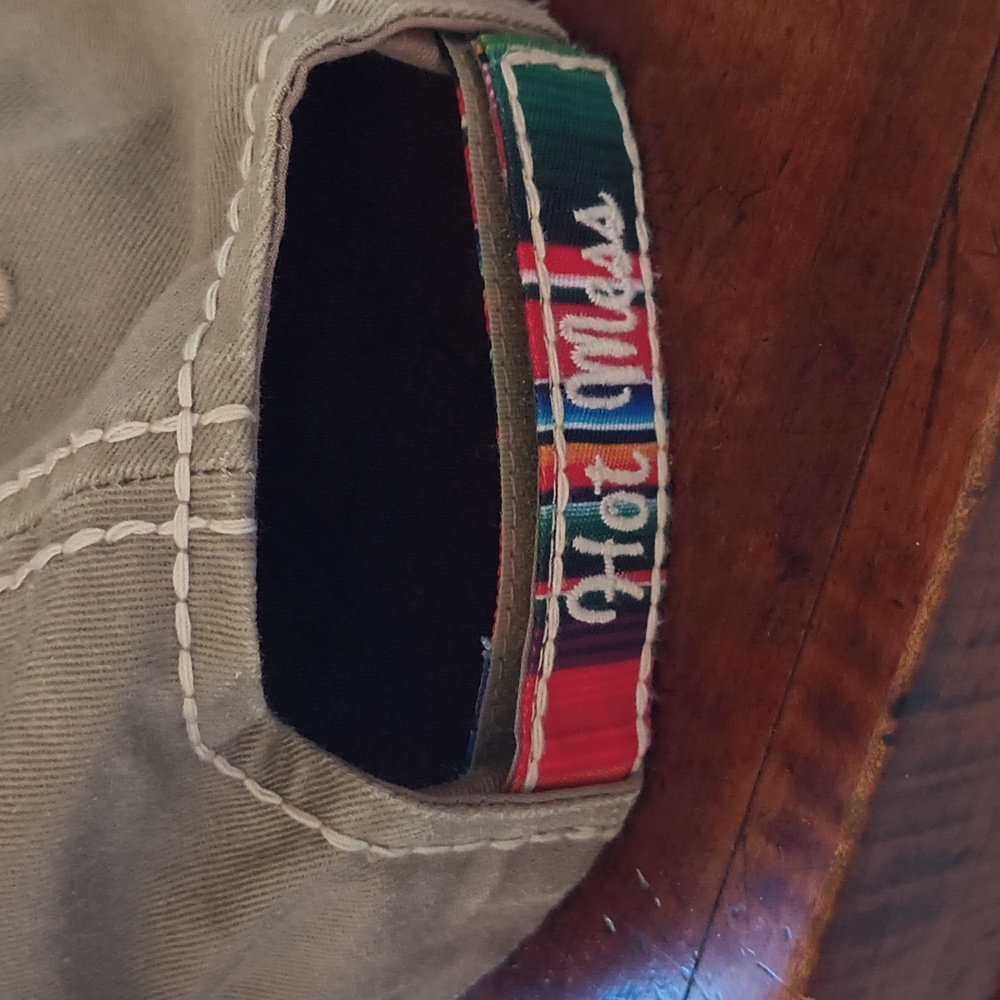 Tan Distressed Cap with Colorful Patch - Picture 2 of 4